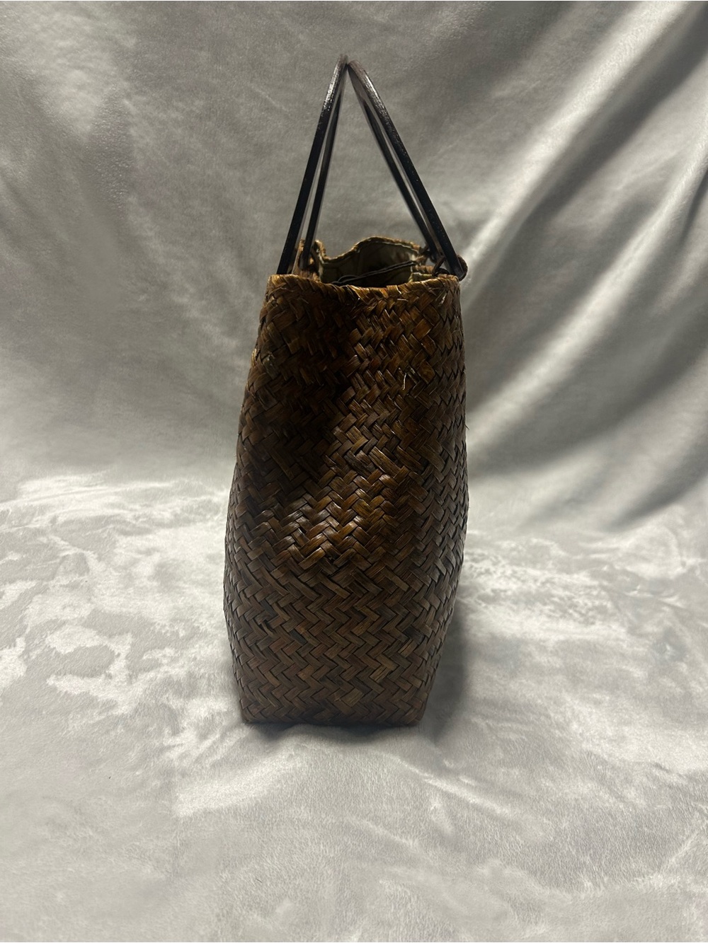 Vintage St. John's Bay brown woven handbag medium handle handbag purse - Picture 4 of 11